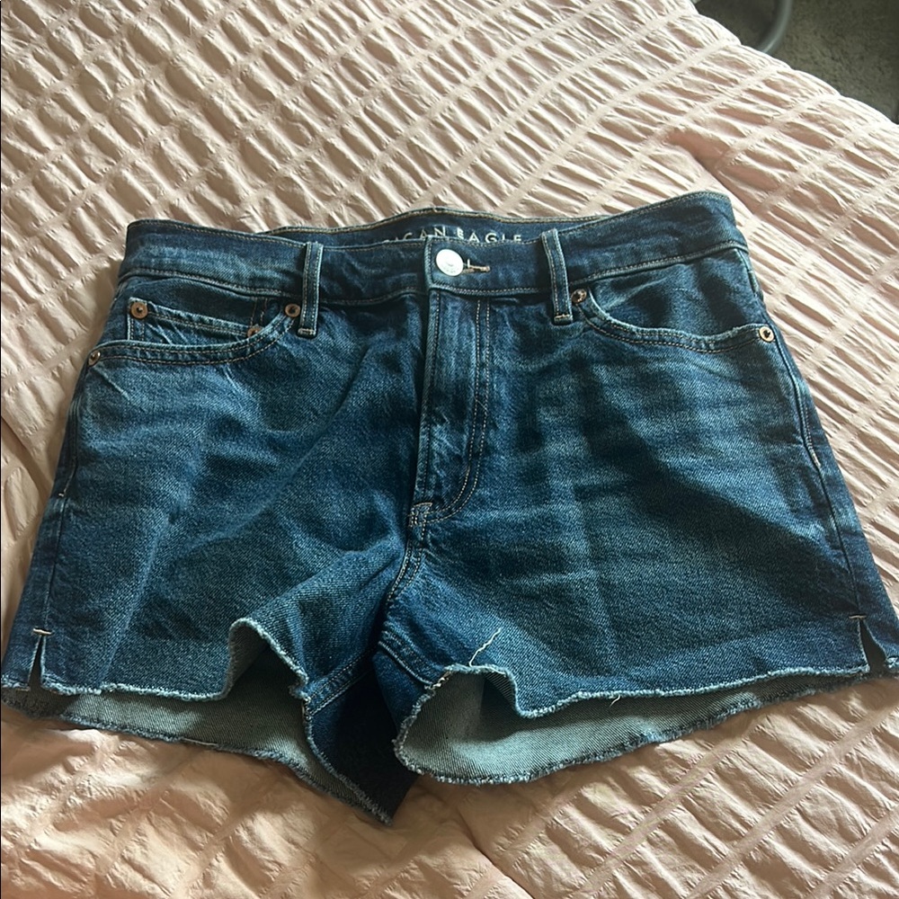 American Eagle Outfitters Blue Jean Shorts Distressed Cut-Off